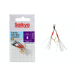 Крючки Saikyo STMA TWIN MICRO ASSIST №4 (2 пары)