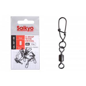 Вертлюг с застежкой Saikyo SA-301-08 - 10 шт (10кг) Вертлюг с застежкой Saikyo SA-301-08 - 10 шт (10кг)