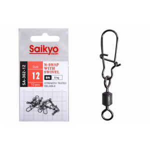 Вертлюг с застежкой Saikyo SA-302-12 - 10 шт (6кг) Вертлюг с застежкой Saikyo SA-302-12 - 10 шт (6кг)
